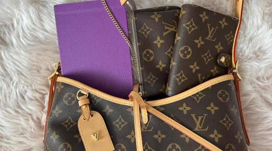 Louis Vuitton Neverfull GM tote bag care guide explaining how to reduce base sagging with a fitted base shaper