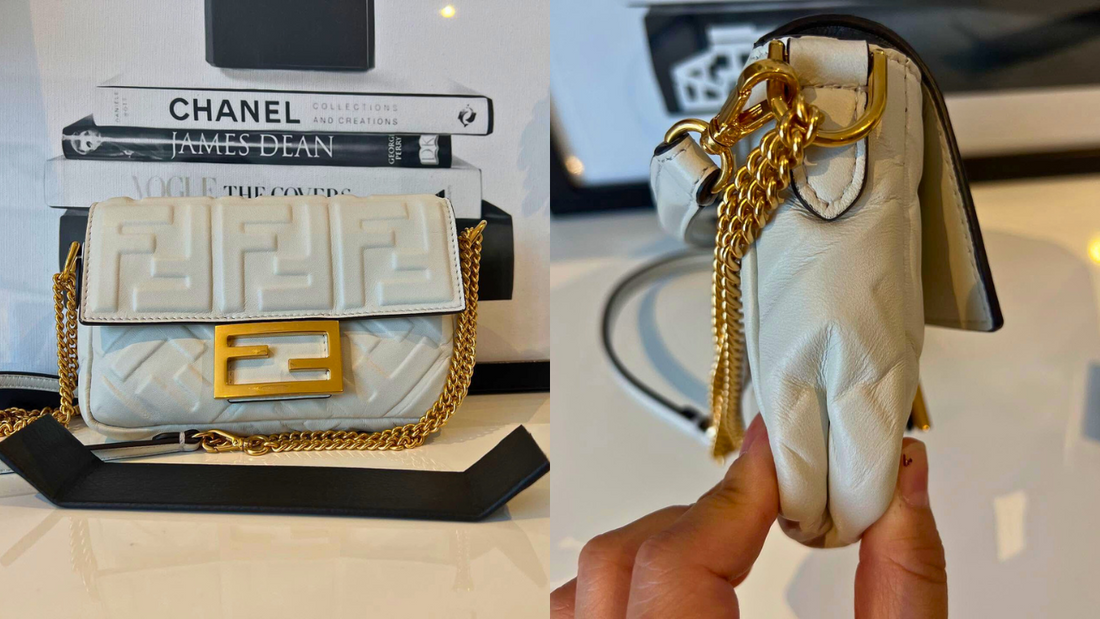 Designer handbags stored upright on a shelf to help maintain their shape