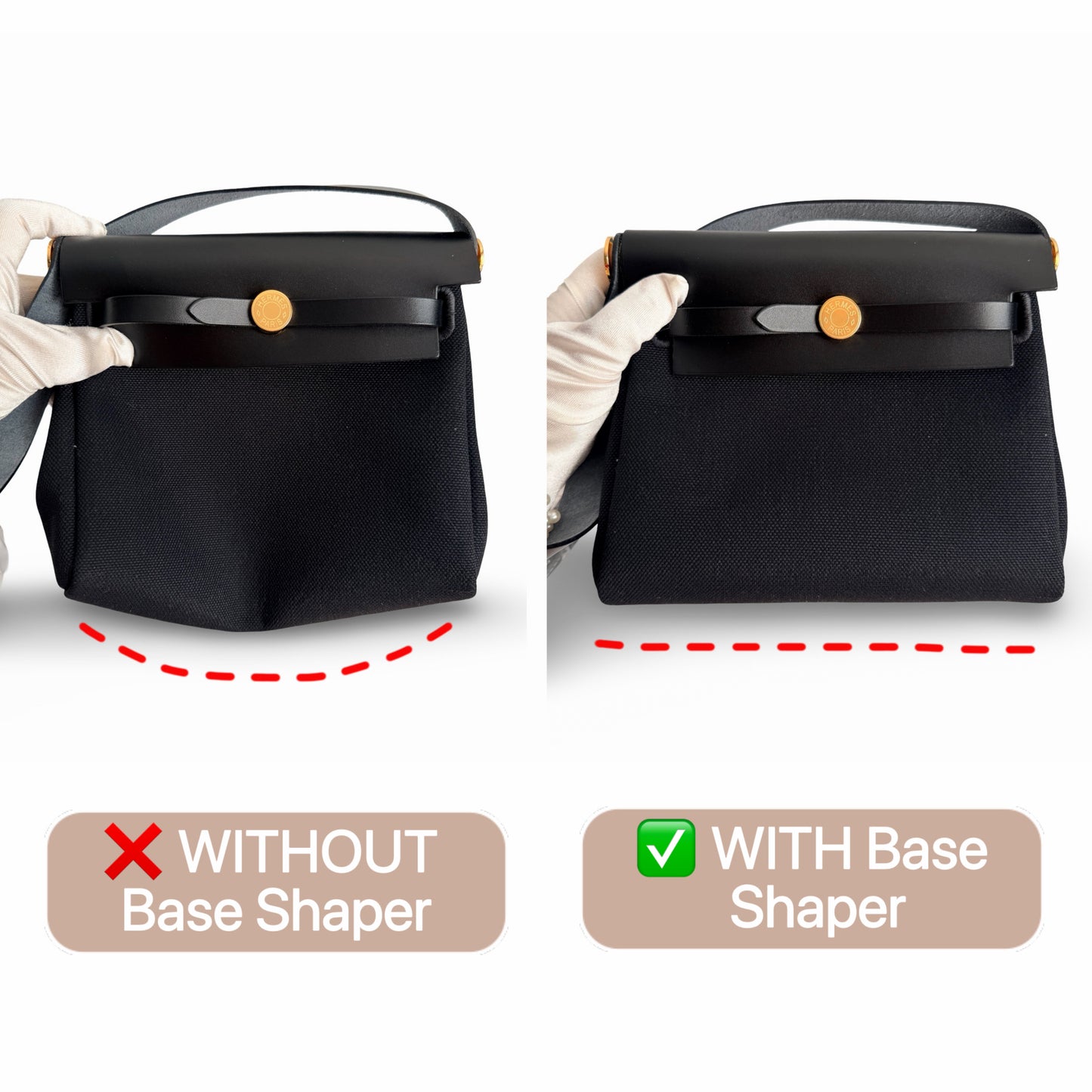 Base Shaper / Bag Insert Saver for HERMES Mini Herbag Zip 20 Bag
