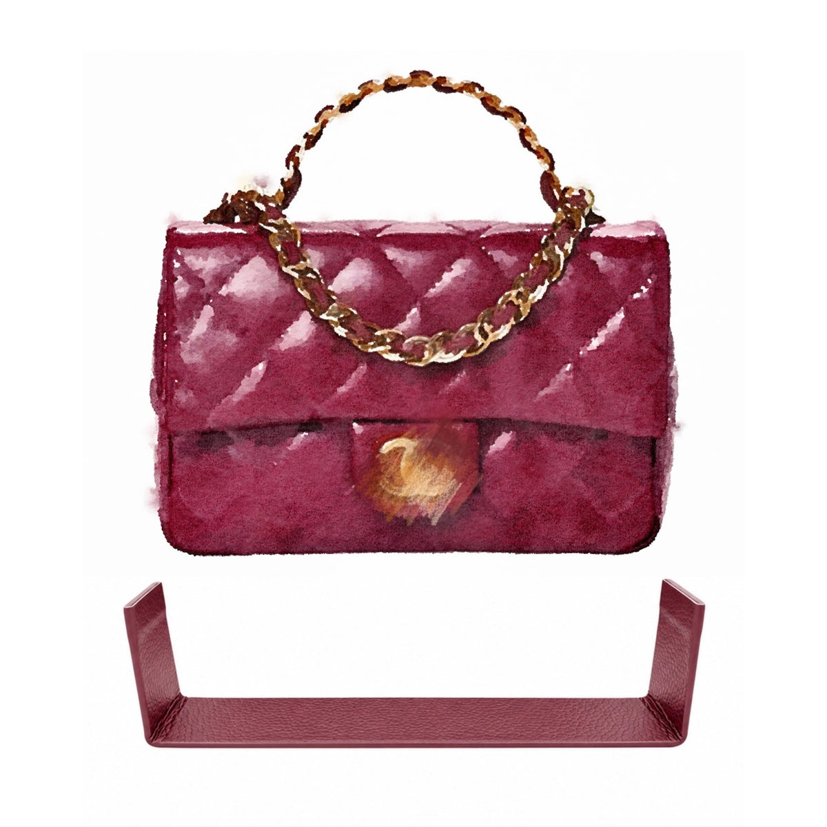 Base Shaper / Bag Insert Saver for CHANEL Golden Twisted Links Mini Top Handle Rectangular Flap Bag