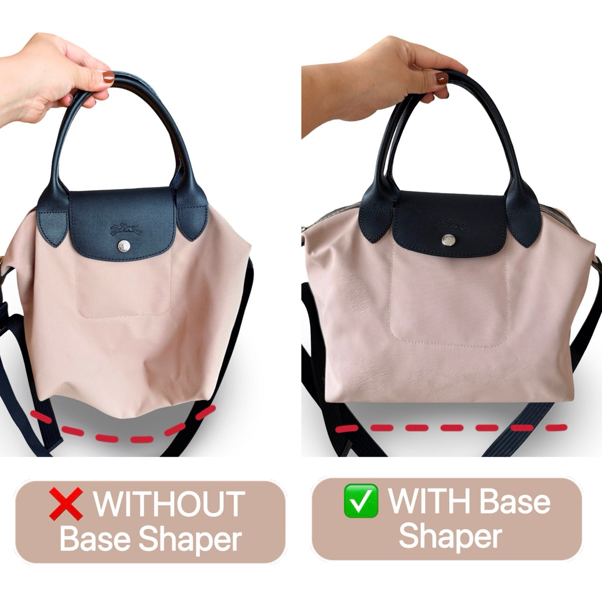 ロンシャン ル・プリアージュ ラージショルダーバッグ用ベースシェイパー/バッグインサートセーバー