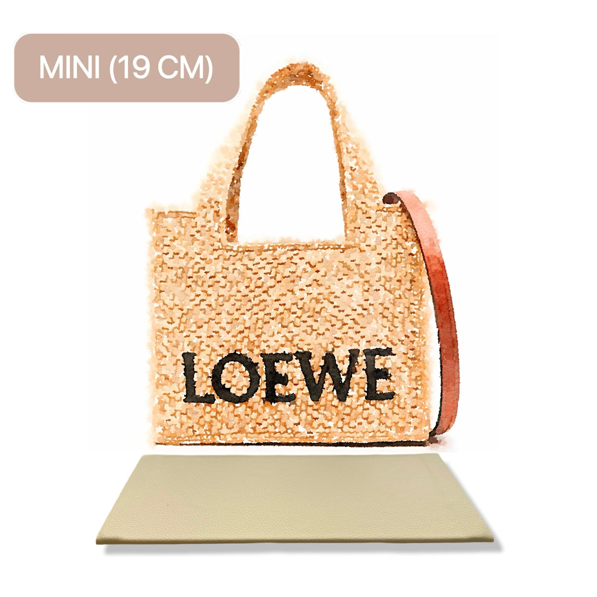 Base Shaper / Bag Insert Saver for LOEWE Font Raffia Tote Bag Mini