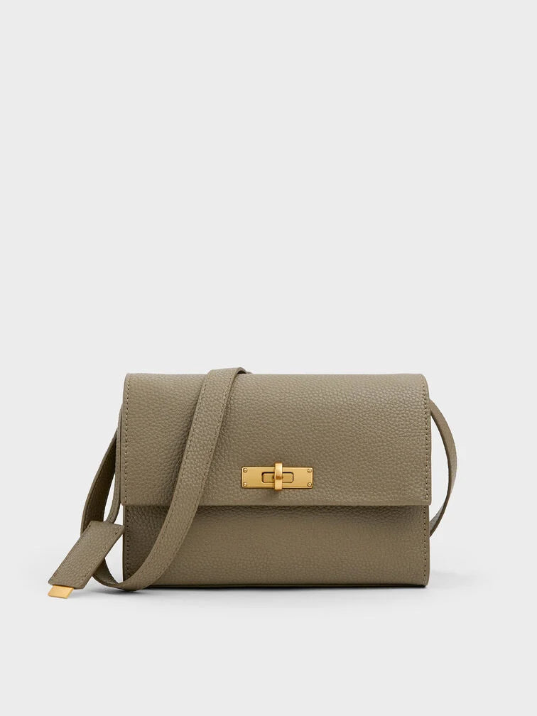 Custom Order - Base Shaper for Charles & Keith
Chance Recycled Leather Turn-Lock Crossbody Bag