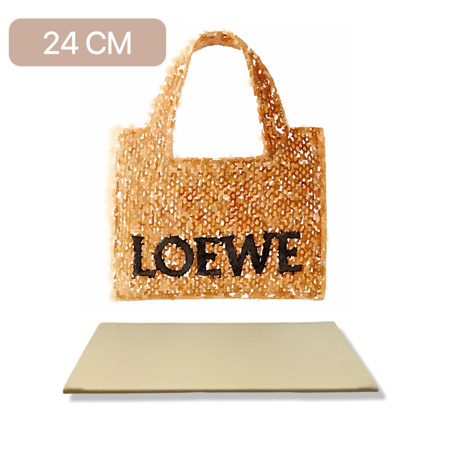 Base Shaper / Bag Insert Saver for LOEWE Font Raffia Tote Bag Small