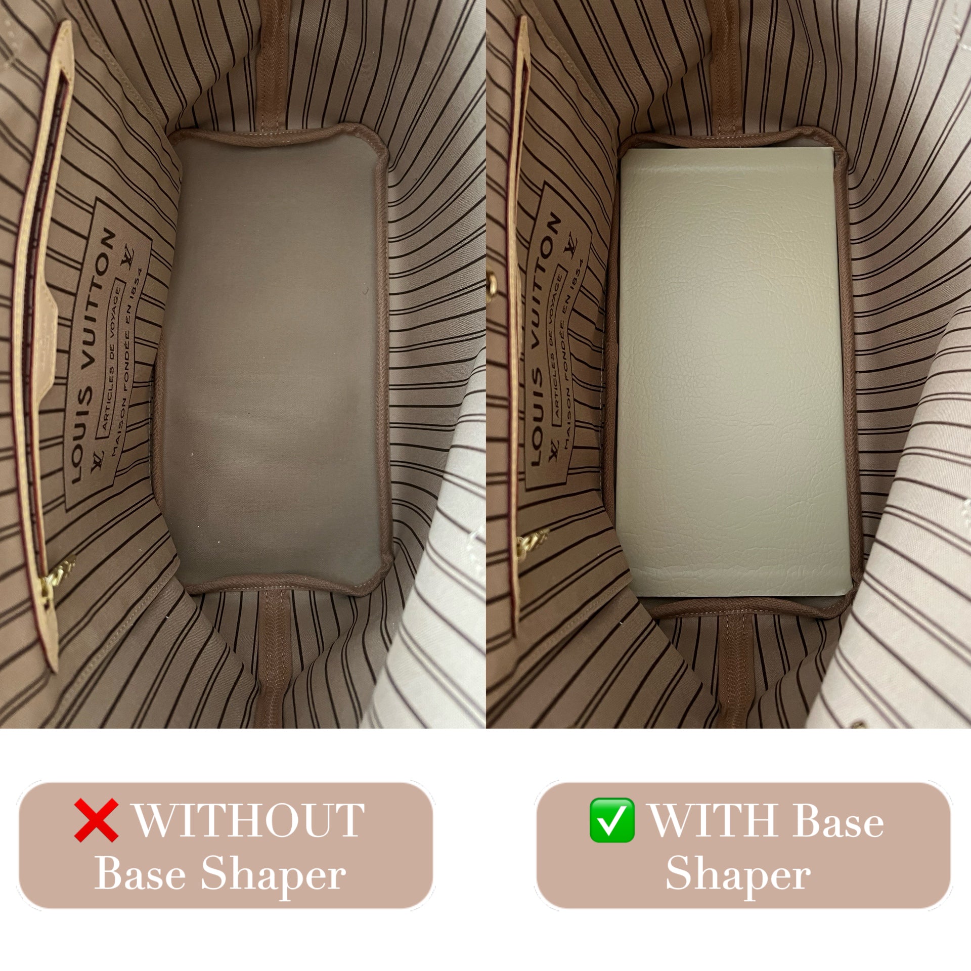 Base Shaper / Bag Insert Saver for Louis Vuitton Neverfull MM Tote Canvas Version