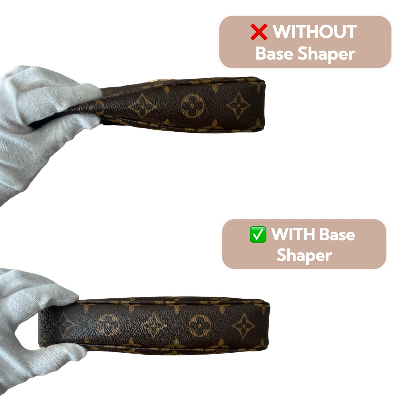 Base Shaper / Bag Insert Saver For Louis Vuitton Pochette Accessoires with Chain (New Version with Chain)