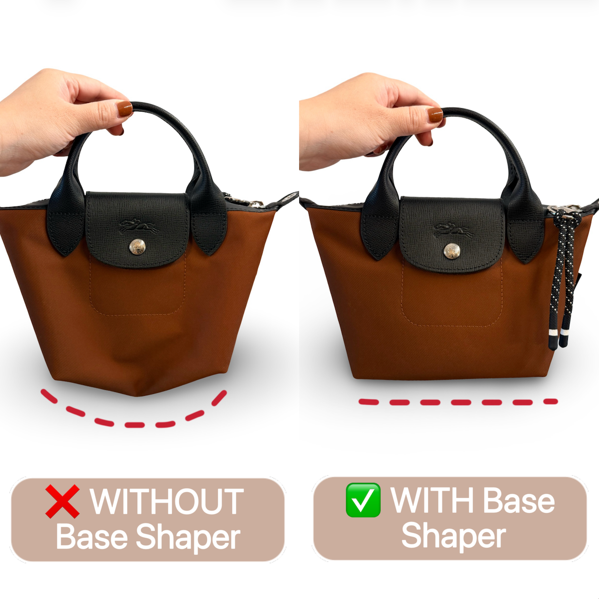 ロンシャン ル・プリアージュ ラージショルダーバッグ用ベースシェイパー/バッグインサートセーバー