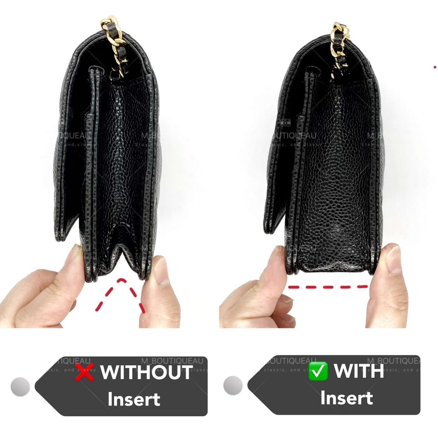 Base Shaper / Bag Insert Saver For DIOR Miss Dior Chain Pouch WOC