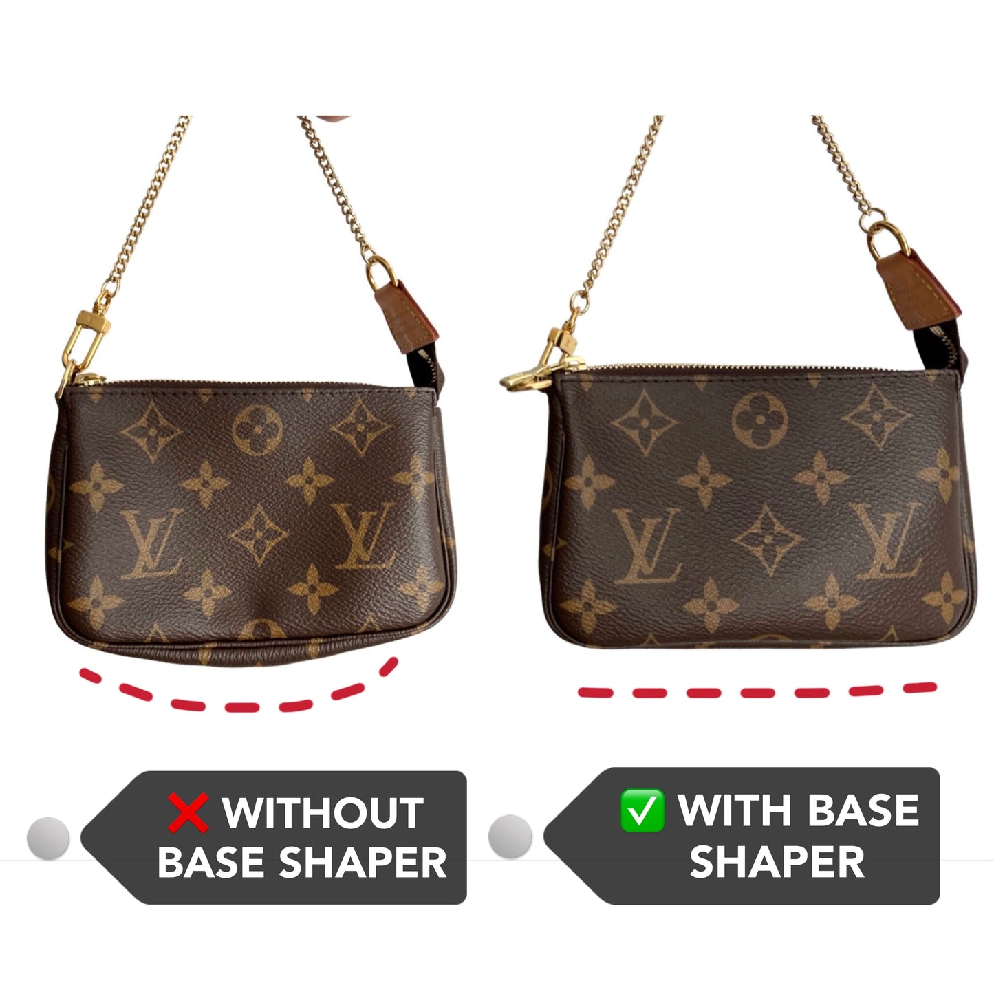 Base Shaper / Bag Insert Saver For Louis Vuitton Mini Pochette Accessoires