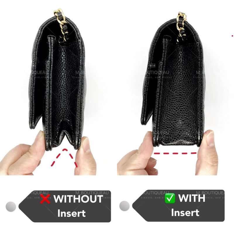 KESOIL Purse WOC Base Shaper, Felt Base Shaper Saver and Insert for Wallet  on Chain Bags Handbag woc Bag Base Shaper (7 x 1.2, Burgundy Red)