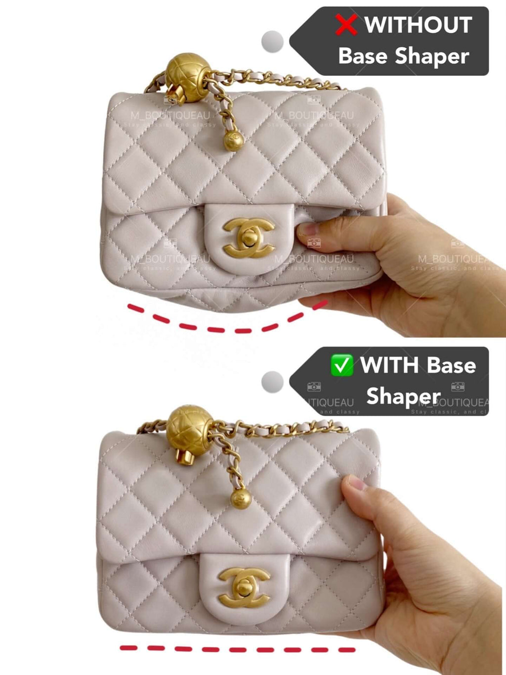 M Boutique™  Bag Base Shapers designed for Chanel flap purse clutch with  chain – M Boutique AU
