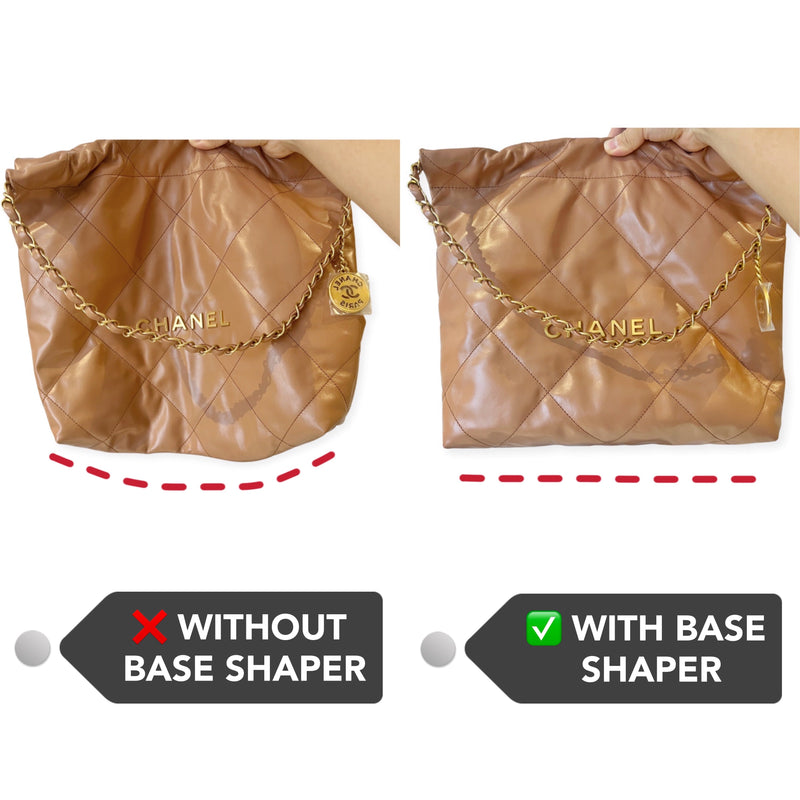  Vegan Leather Bag Base Shaper in Dark Beige Color